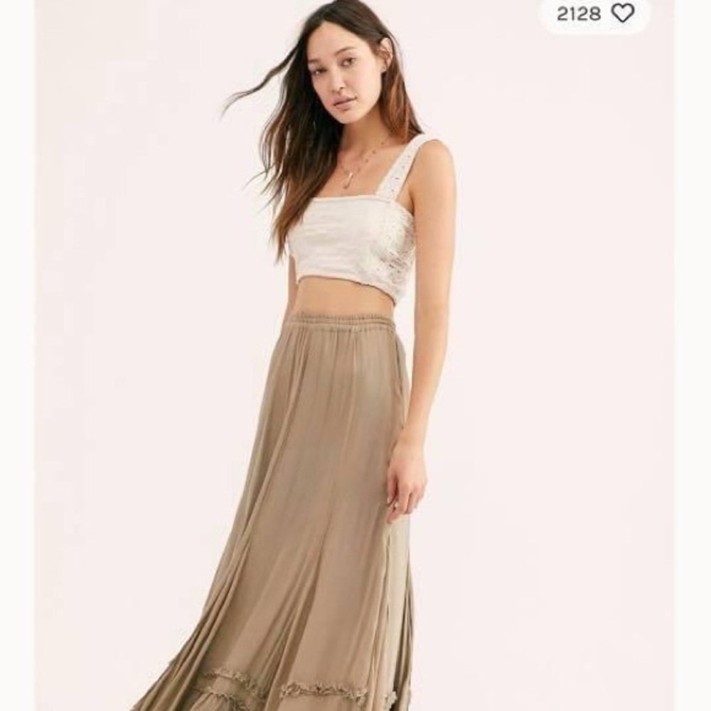 NWT FREE PEOPLE BOHO MAXI SKIRT SAGE